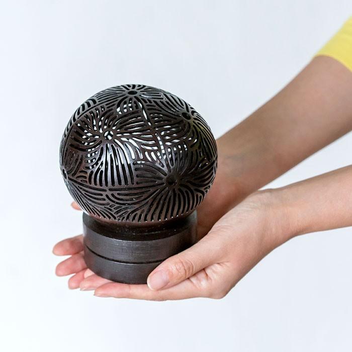 ココナッツボールランプ フラワーモチーフ アジア工房 12730 | ブランド登録なし | 05