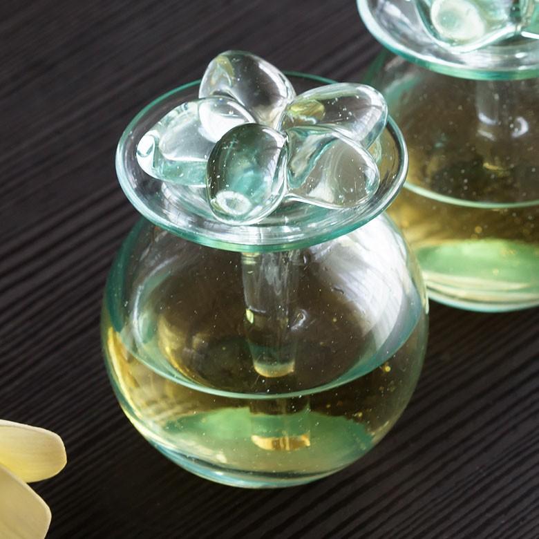 アロマボトル スパボトル ガラス プルメリア オイルボトル アメニティ おしゃれ リゾート 小物 ガラス容器 ガラス瓶 12750 | ブランド登録なし