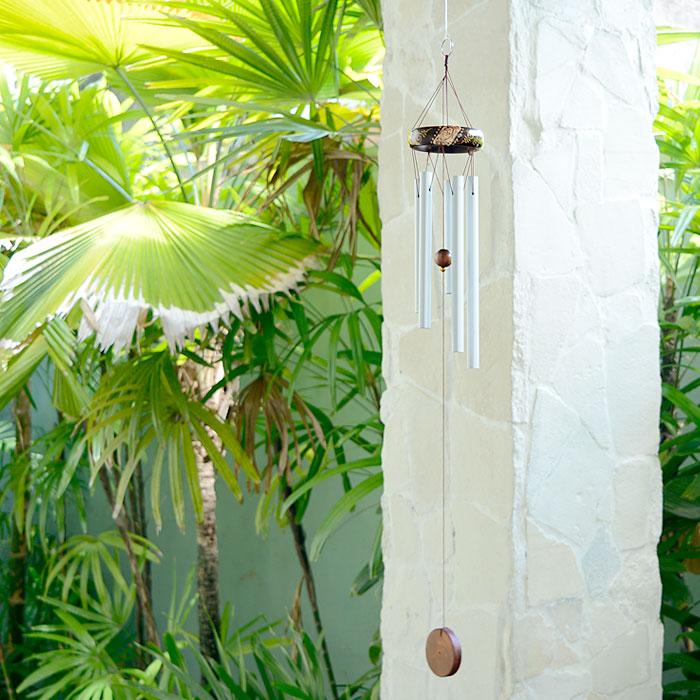 ウッドとアルミで出来た民族模様の優しい音色の風鈴 アジア工房 12830 | ブランド登録なし | 05