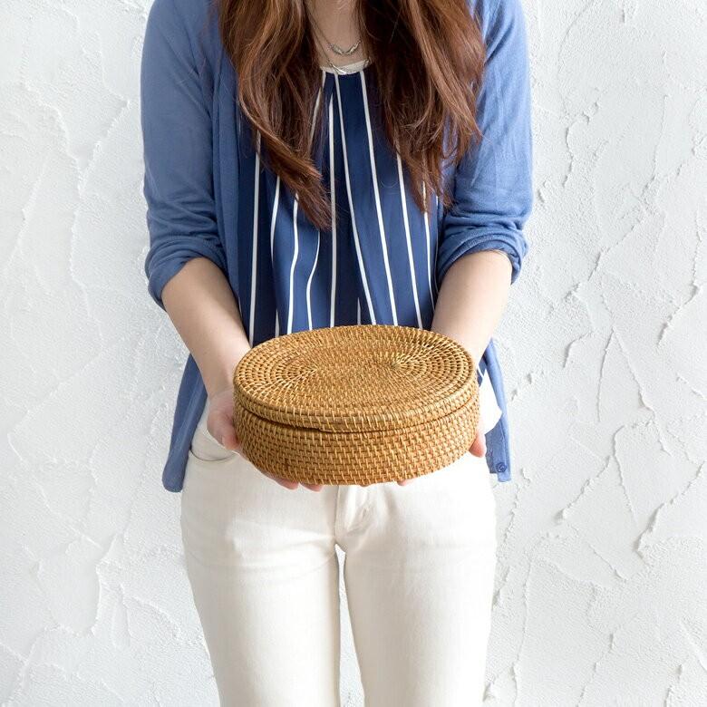 小物入れ おしゃれ 小物収納 フタ付き 小物ケース ハンドメイド デスク 卓上 蓋付き キッチン収納 ラタン 藤 ナチュラル 天然素材 かわいい アジア工房 12841 | ELEMENTS（インテリア） | 06