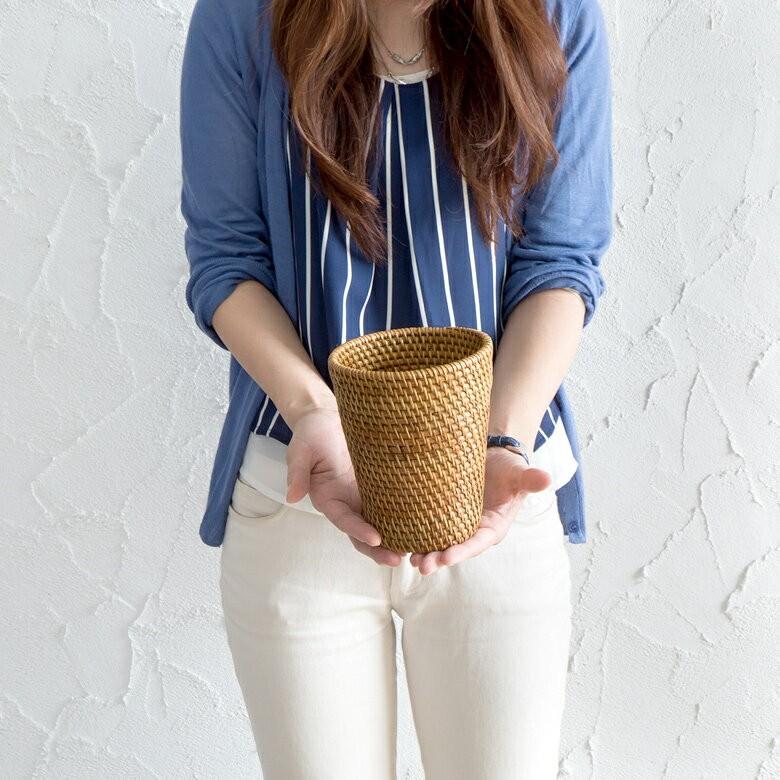 カトラリースタンド おしゃれ カトラリーケース 箸立て キッチン収納 ペン立て ペンスタンド ラタン 藤 ナチュラル 食器 ナイフ フォーク 箸 アジア工房 12842 | ELEMENTS（インテリア） | 07