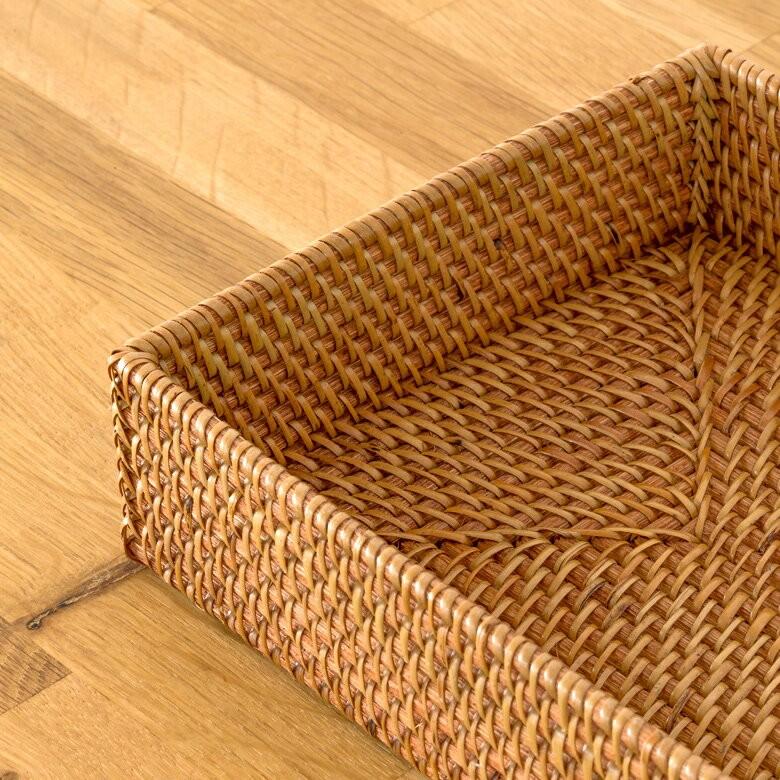 トレイ かご トレー ラタン 小物入れ 小物ケース 収納 おしゃれ 卓上 デスク 化粧品 アクセサリー ジュエリー 収納 キッチン雑貨 アジア工房 12844 | ELEMENTS（インテリア） | 02