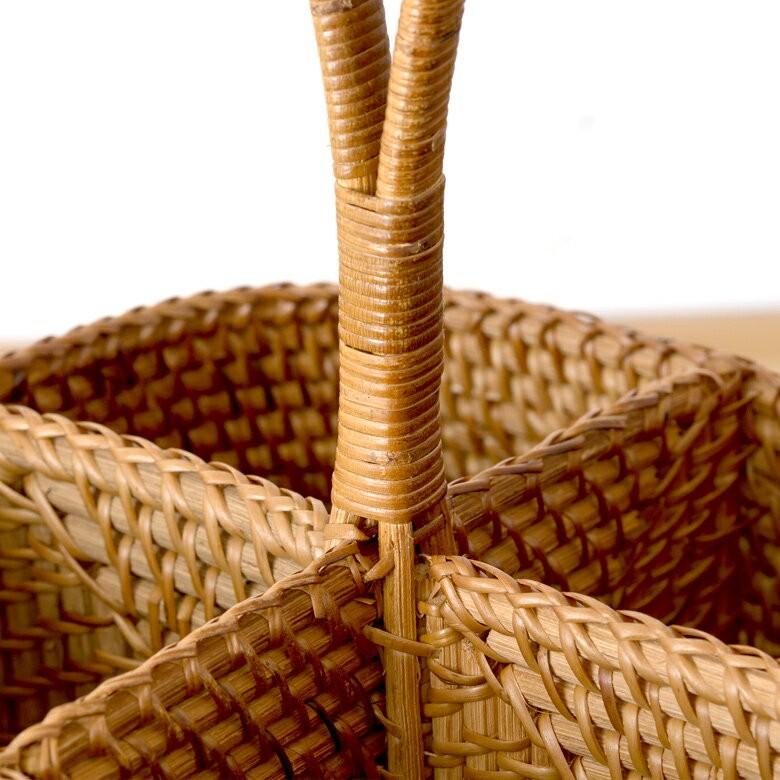 カトラリースタンド カトラリーケース キッチン収納 4分割 ラタン 籐 ナチュラル アジア工房 キッチン用品 12846 | ELEMENTS（インテリア） | 02
