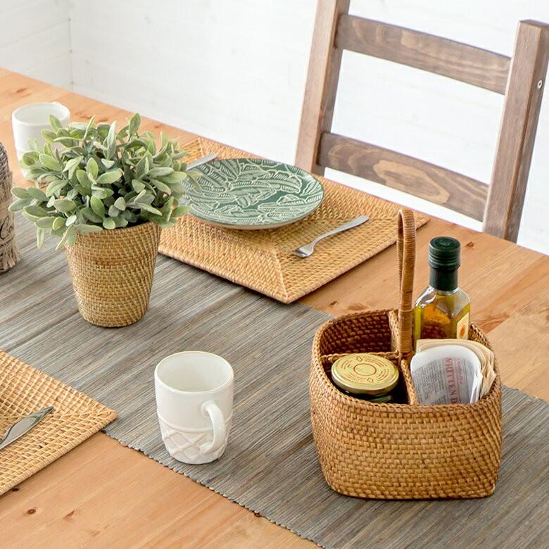 カトラリースタンド カトラリーケース キッチン収納 4分割 ラタン 籐 ナチュラル アジア工房 キッチン用品 12846 | ELEMENTS（インテリア） | 04