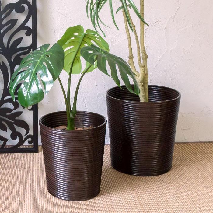 バスケット ゴミ箱 ごみ箱 ダストボックス ラタン 丸型 Mサイズ プランター カバー 収納 鉢カバー かご ランドリー ナチュラル アジア工房 13050 | ブランド登録なし | 05