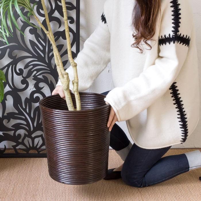 バスケット ゴミ箱 ごみ箱 ダストボックス ラタン 丸型 Lサイズ プランター カバー 収納 鉢カバー かご ランドリー ナチュラル アジア工房 13060 | ブランド登録なし | 07