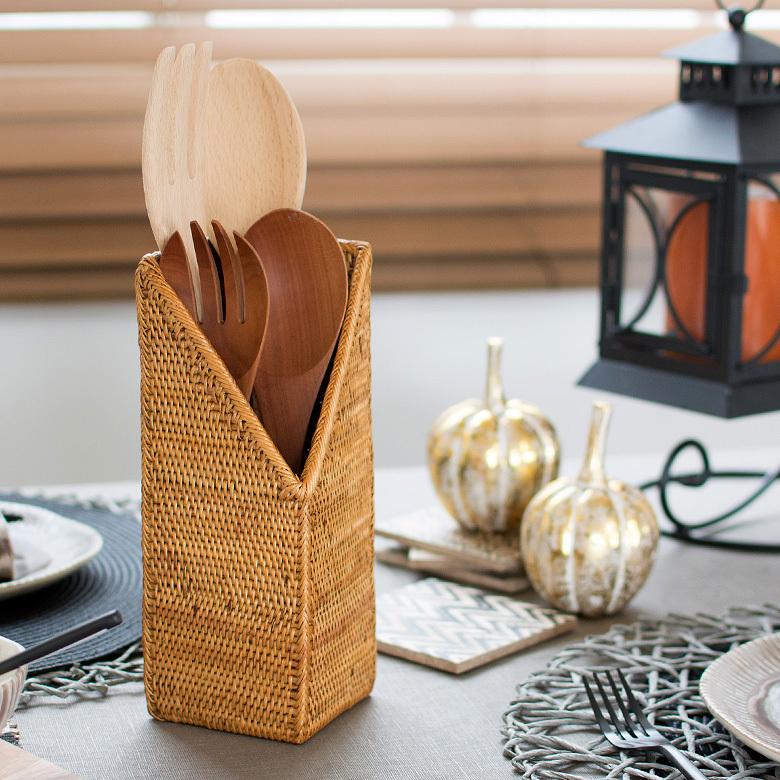 花瓶 フラワーベース 大きい カトラリースタンド アタ製 天然素材 ナチュラル アジアンインテリア アジア雑貨 13310 | ブランド登録なし | 11