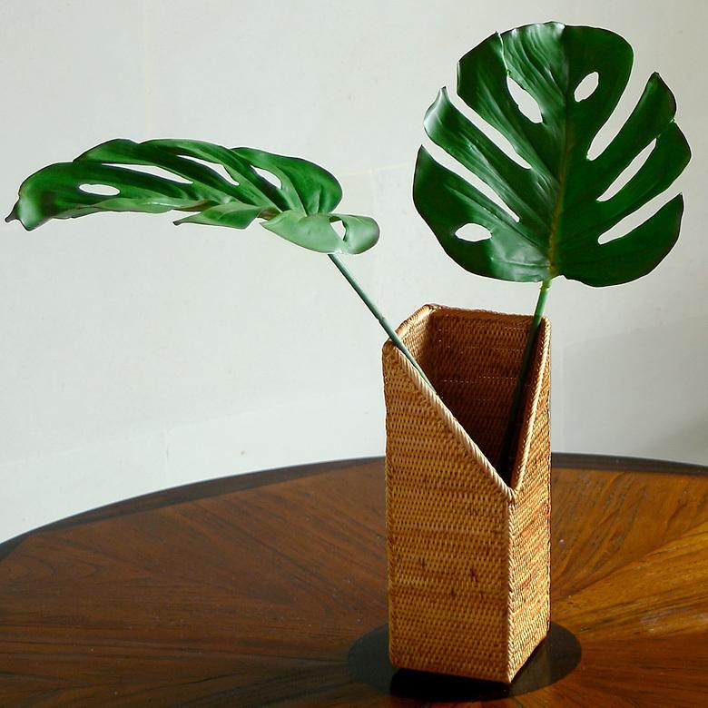 花瓶 フラワーベース 大きい カトラリースタンド アタ製 天然素材 ナチュラル アジアンインテリア アジア雑貨 13310 | ブランド登録なし | 12