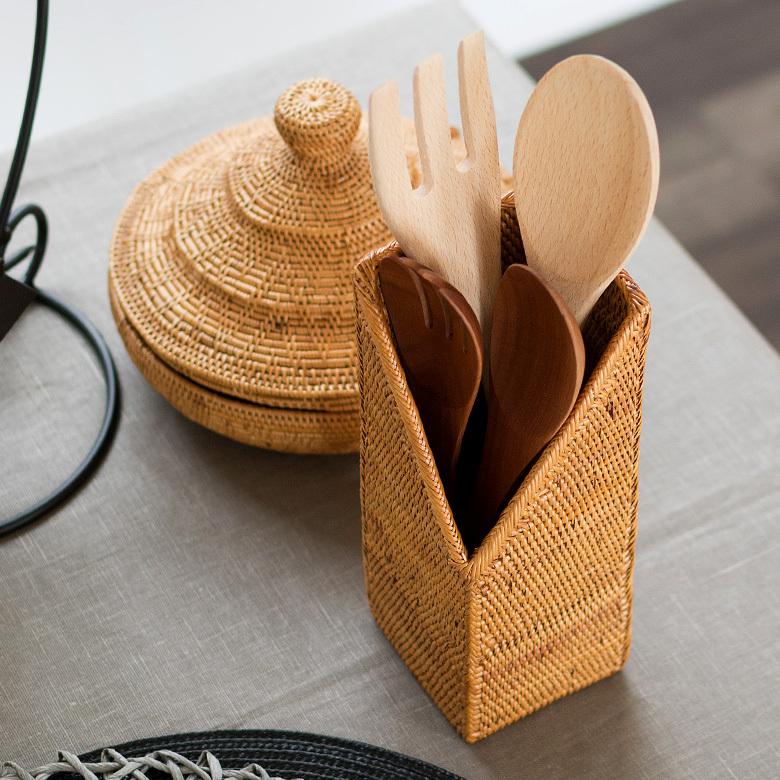 花瓶 フラワーベース 大きい カトラリースタンド アタ製 天然素材 ナチュラル アジアンインテリア アジア雑貨 13310 | ブランド登録なし | 03