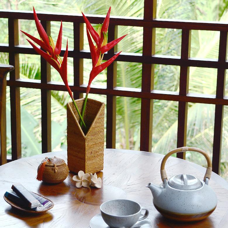 花瓶 フラワーベース 大きい カトラリースタンド アタ製 天然素材 ナチュラル アジアンインテリア アジア雑貨 13310 | ブランド登録なし | 05