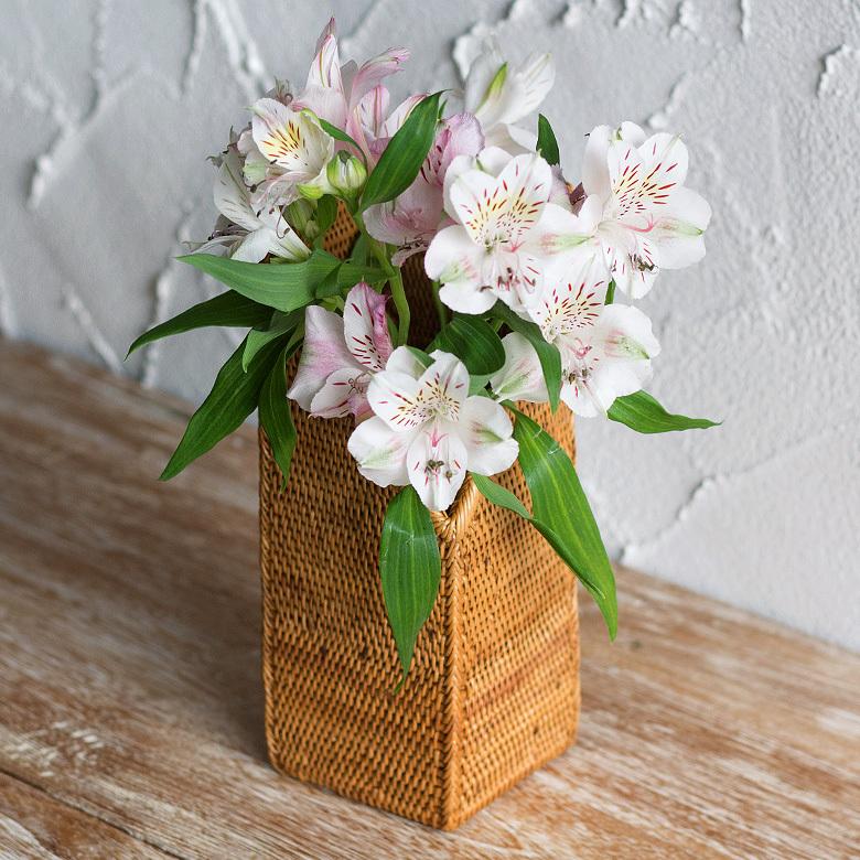 花瓶 フラワーベース 大きい カトラリースタンド アタ製 天然素材 ナチュラル アジアンインテリア アジア雑貨 13310 | ブランド登録なし | 08