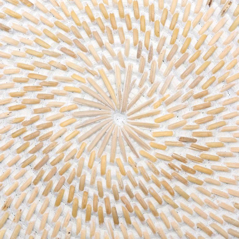 ランチョンマット ラタン製 ホワイトウォッシュ 丸形 プレイスマット キッチン雑貨  テーブルコーディネート テーブルマット アジアン雑貨 カフェ風 13472 | ブランド登録なし | 01