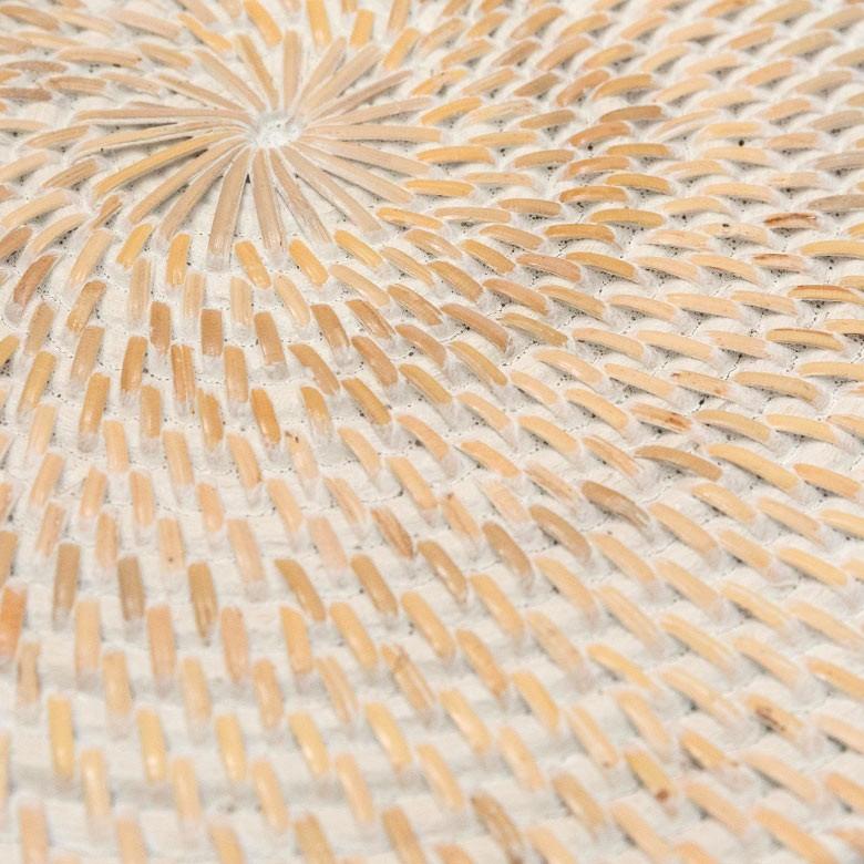 ランチョンマット ラタン製 ホワイトウォッシュ 丸形 プレイスマット キッチン雑貨  テーブルコーディネート テーブルマット アジアン雑貨 カフェ風 13472 | ブランド登録なし | 14