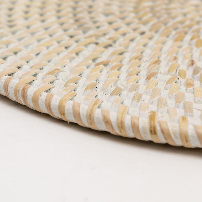 ランチョンマット ラタン製 ホワイトウォッシュ 丸形 プレイスマット キッチン雑貨  テーブルコーディネート テーブルマット アジアン雑貨 カフェ風 13472 | ブランド登録なし | 06