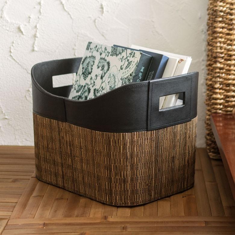 バスケット かご 深型 持ち手付き パームリディ ランドリーバスケット ハンドル付き 収納ボックス 脱衣かご ストッカー エスニック リゾート 13495 | ELEMENTS（インテリア）