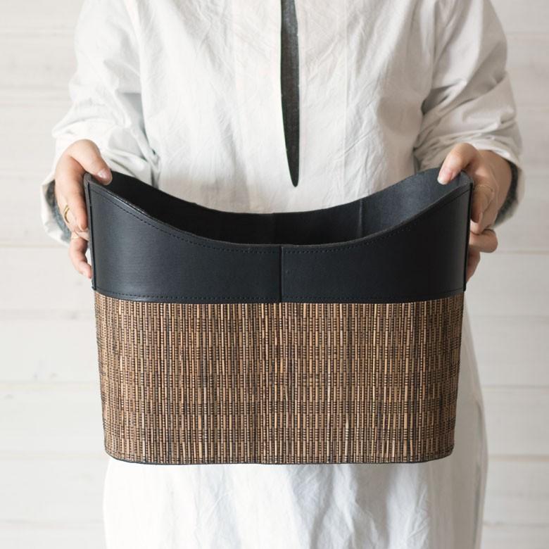 バスケット かご 深型 持ち手付き パームリディ ランドリーバスケット ハンドル付き 収納ボックス 脱衣かご ストッカー エスニック リゾート 13495 | ELEMENTS（インテリア） | 02