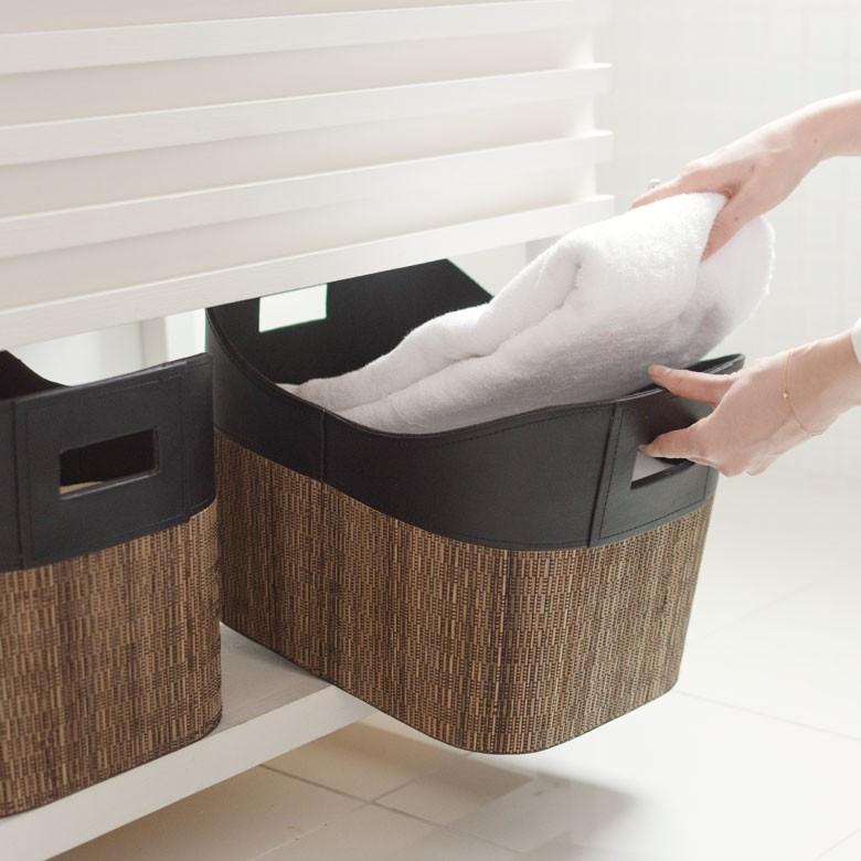 バスケット かご 深型 持ち手付き パームリディ ランドリーバスケット ハンドル付き 収納ボックス 脱衣かご ストッカー エスニック リゾート 13495 | ELEMENTS（インテリア） | 03