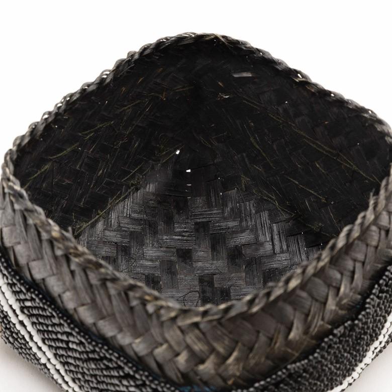 小物入れ 蓋つき ビーズ製 バスケット 収納 ダイヤ柄 アジアン雑貨 Sサイズ アクセサリーボックス ソカシ フタ付きケース ブラック おしゃれ 13533-s | ブランド登録なし | 05