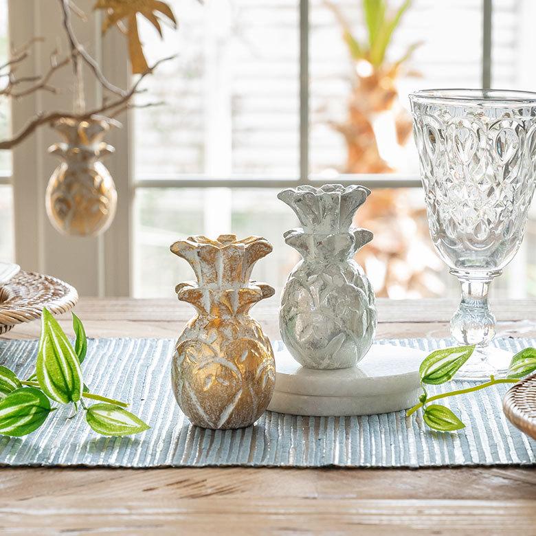 オブジェ ウッド 木製 天然木 パイナップル フルーツ ゴールド シルバー ハロウィン クリスマス オーナメント リゾート インテリア 北欧 南国 西海岸 1353 | ELEMENTS（インテリア） | 03