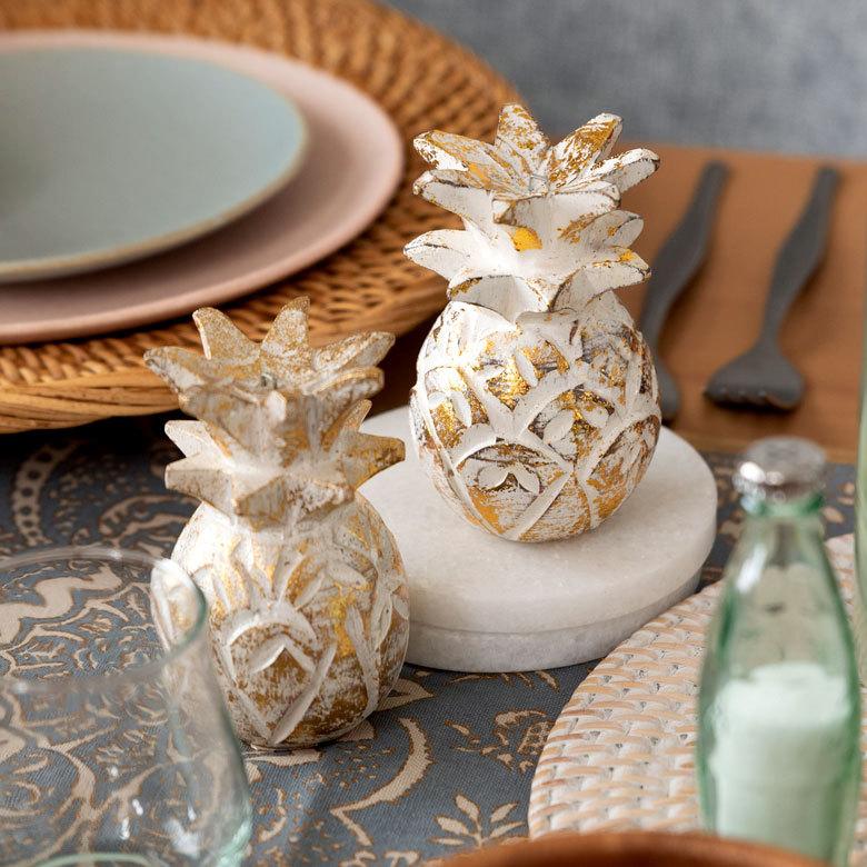 オブジェ ウッド 木製 天然木 パイナップル フルーツ ゴールド シルバー ハロウィン クリスマス オーナメント リゾート インテリア 北欧 南国 西海岸 1353 | ELEMENTS（インテリア） | 07