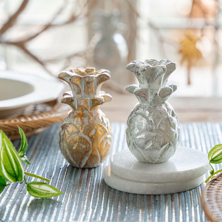 オブジェ ウッド 木製 天然木 パイナップル フルーツ ゴールド シルバー ハロウィン クリスマス オーナメント リゾート インテリア 北欧 南国 西海岸 1353 | ELEMENTS（インテリア） | 08