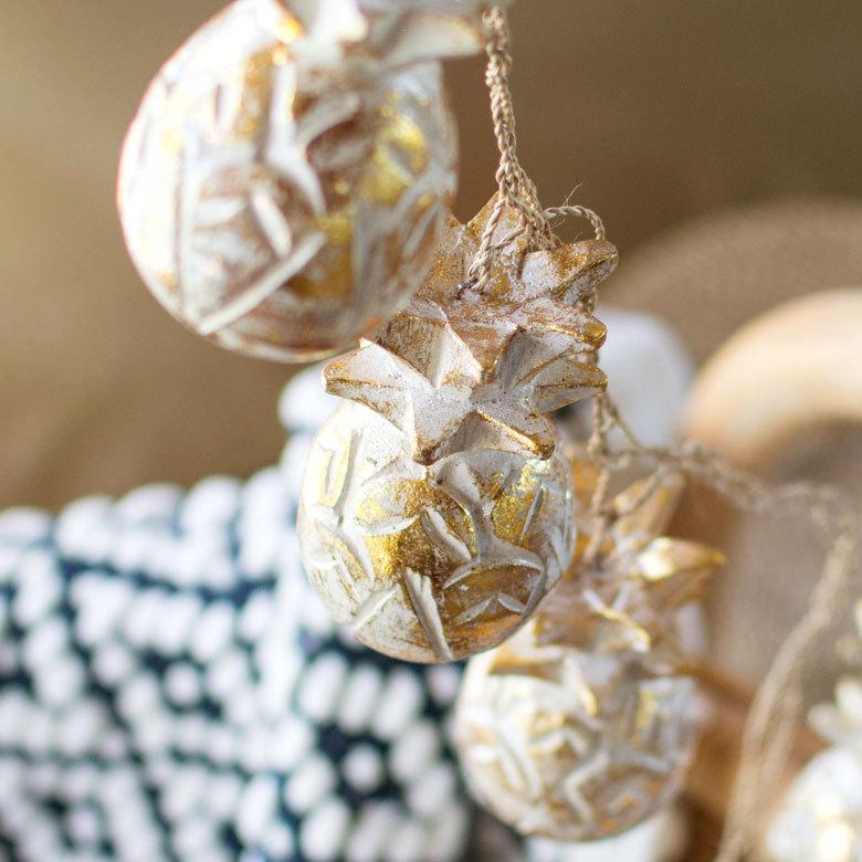 オブジェ ウッド 木製 天然木 パイナップル フルーツ ゴールド シルバー ハロウィン クリスマス オーナメント リゾート インテリア 北欧 南国 西海岸 1353 | ELEMENTS（インテリア） | 11