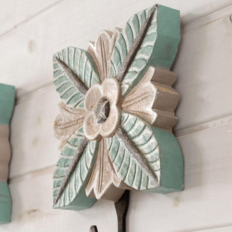 フック 壁掛け ウォールフック グリーンリーフ 木彫り 花モチーフ 真鍮 壁掛けフック コート掛け カバン掛け 収納 アジアン バリ雑貨 おしゃれ Elements 通販 Yahoo ショッピング