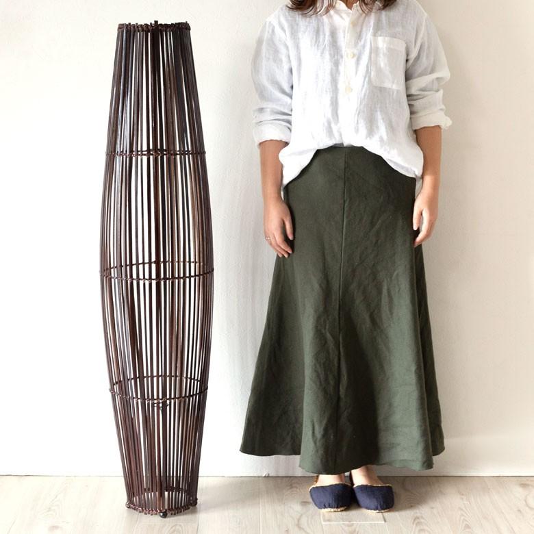 フロアライト 照明 スタンド 竹製 バンブー 高さ約120cm アジアン バリ雑貨 間接照明 おしゃれ ランプ コクーンタイプ 13566 | ブランド登録なし | 05