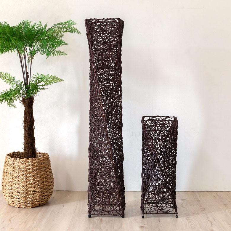 フロアライト 照明 スタンド ラタン製 籐 高さ約120cm アジアン バリ雑貨 間接照明 おしゃれ ランプ ツイストタイプ 13568 | ブランド登録なし | 17