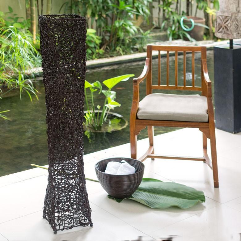 フロアライト 照明 スタンド ラタン製 籐 高さ約120cm アジアン バリ雑貨 間接照明 おしゃれ ランプ ツイストタイプ 13568 | ブランド登録なし | 02