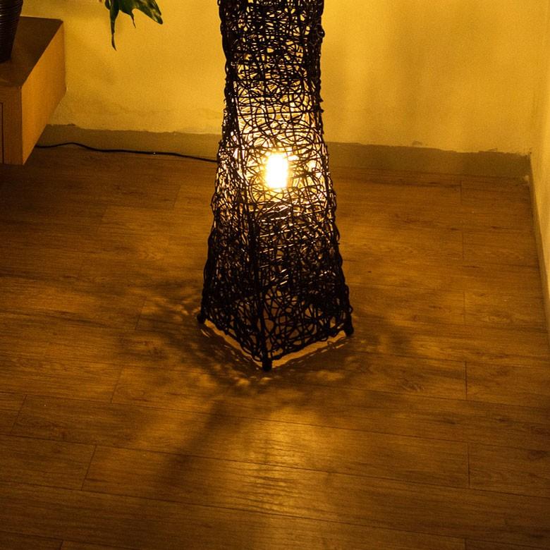 フロアライト 照明 スタンド ラタン製 籐 高さ約120cm アジアン バリ雑貨 間接照明 おしゃれ ランプ ツイストタイプ 13568 | ブランド登録なし | 04