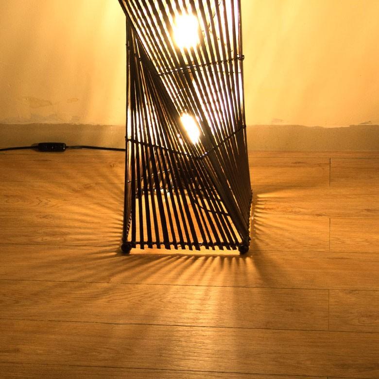 フロアライト 照明 スタンド バンブー製 竹 高さ約60cm アジアン バリ雑貨 間接照明 おしゃれ ランプ ツイストタイプ 13571 | ブランド登録なし | 04