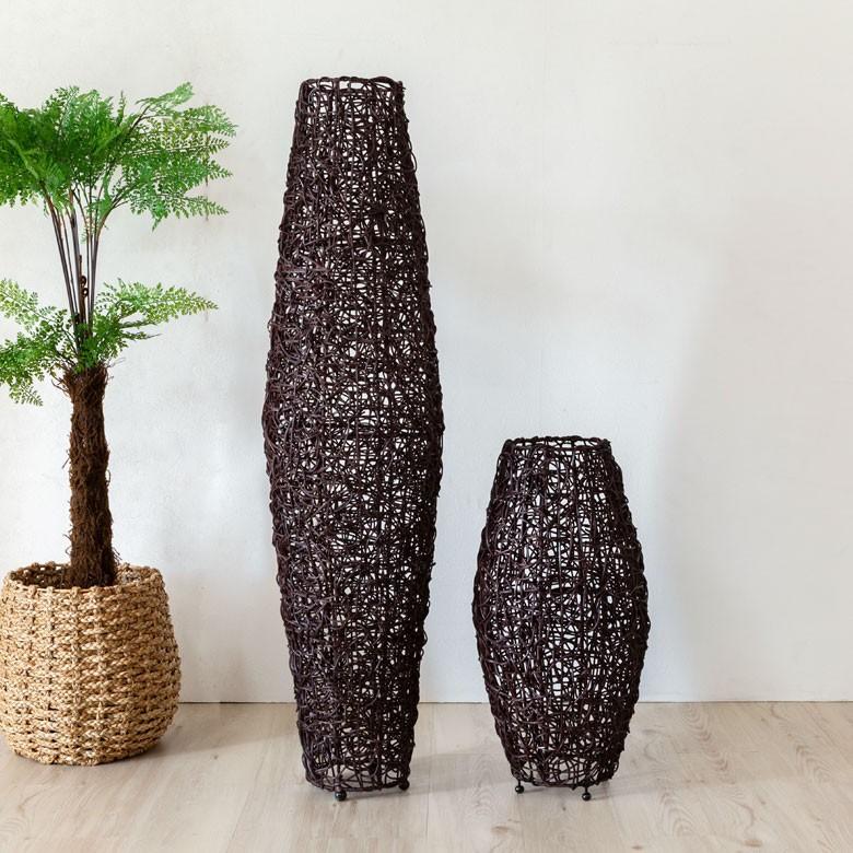 フロアライト 照明 スタンド ラタン製 籐 高さ約60cm アジアン バリ雑貨 間接照明 おしゃれ ランプ コクーンタイプ 13575 | ブランド登録なし | 16