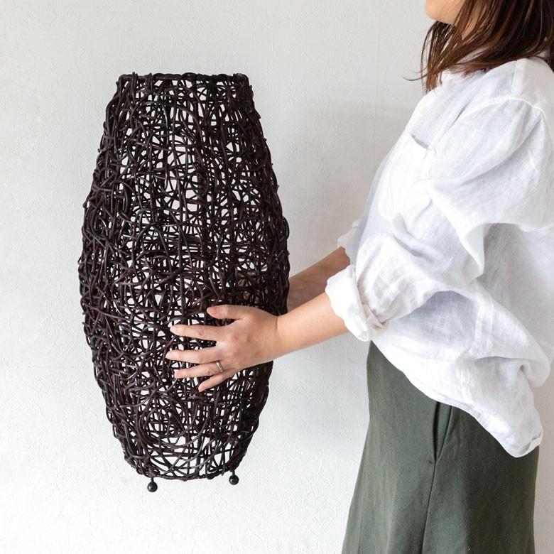 フロアライト 照明 スタンド ラタン製 籐 高さ約60cm アジアン バリ雑貨 間接照明 おしゃれ ランプ コクーンタイプ 13575 | ブランド登録なし | 05