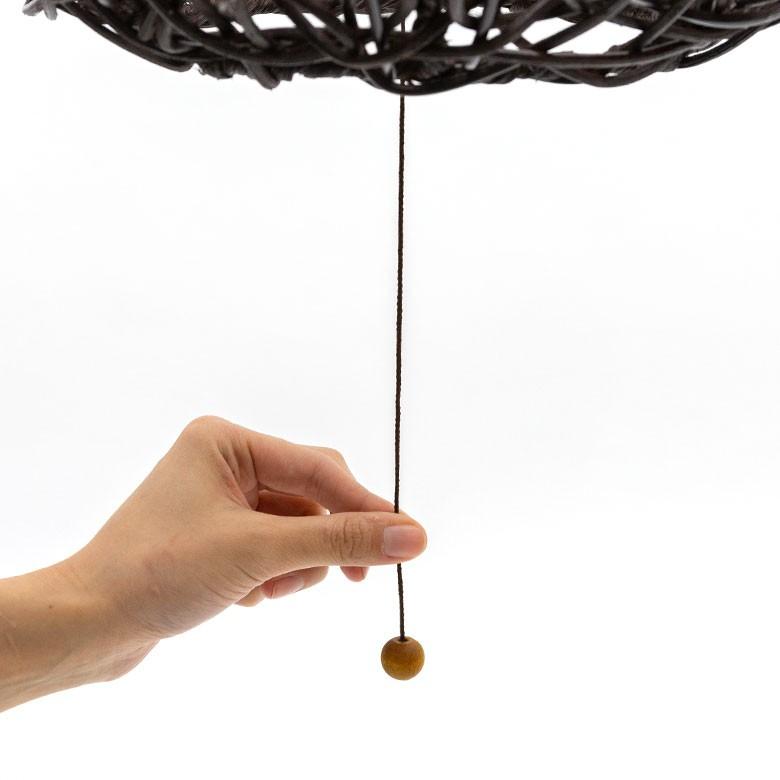 ペンダントライト 照明 吊り下げ ラタン製 籐 直径約40cm アジアン バリ雑貨 天井照明 おしゃれ ランプ ボールタイプ 13576 | ブランド登録なし | 12