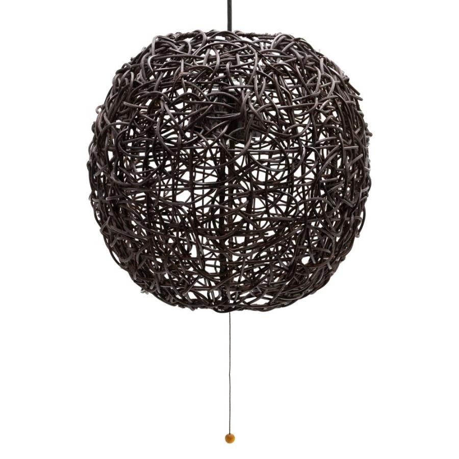 ペンダントライト 照明 吊り下げ ラタン製 籐 直径約40cm アジアン バリ雑貨 天井照明 おしゃれ ランプ ボールタイプ 13576 | ブランド登録なし | 19