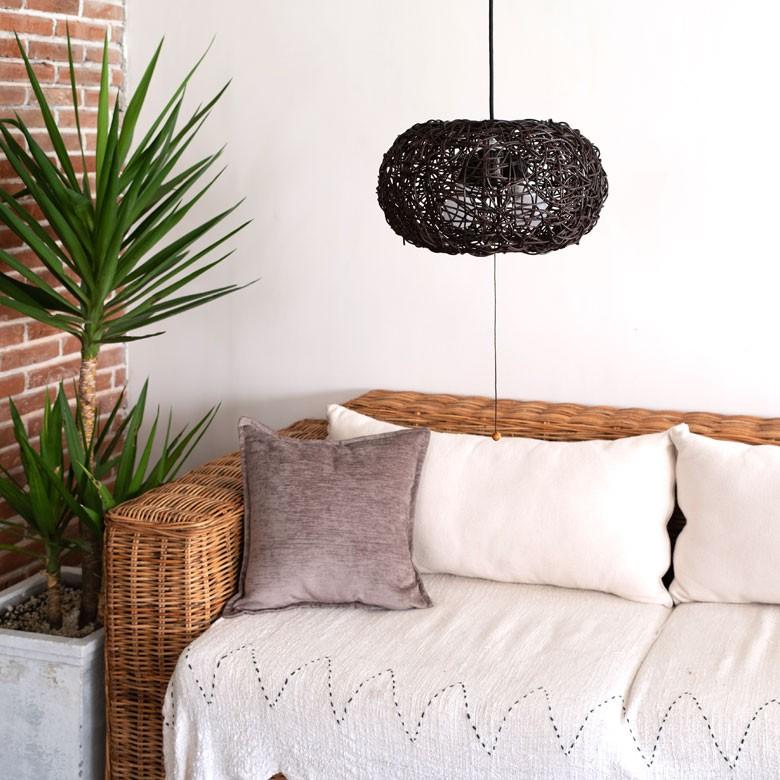 ペンダントライト 照明 吊り下げ ラタン製 籐 直径約40cm アジアン バリ雑貨 天井照明 おしゃれ ランプ オーバルタイプ 13578 | ブランド登録なし | 06