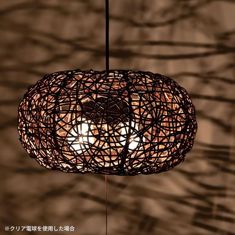 ペンダントライト 照明 吊り下げ ラタン製 籐 直径約40cm アジアン バリ雑貨 天井照明 おしゃれ ランプ オーバルタイプ 13578 | ブランド登録なし | 07