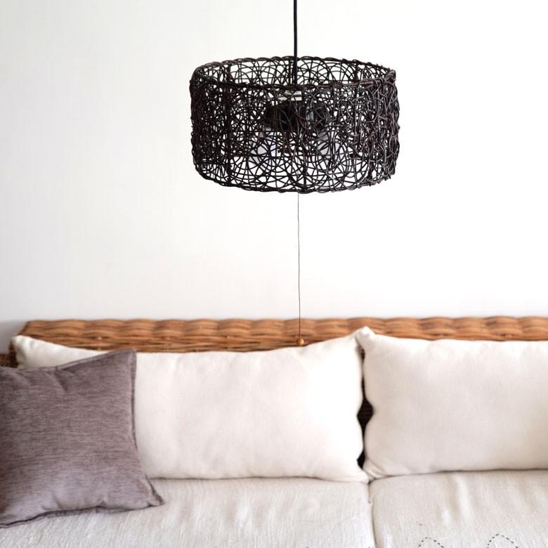 ペンダントライト 照明 吊り下げ ラタン製 籐 直径約40cm アジアン バリ雑貨 天井照明 おしゃれ ランプ ラウンドタイプ 13579 | ブランド登録なし | 17