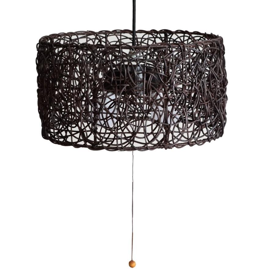 ペンダントライト 照明 吊り下げ ラタン製 籐 直径約40cm アジアン バリ雑貨 天井照明 おしゃれ ランプ ラウンドタイプ 13579 | ブランド登録なし | 19