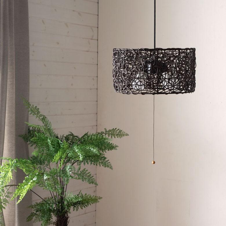 ペンダントライト 照明 吊り下げ ラタン製 籐 直径約40cm アジアン バリ雑貨 天井照明 おしゃれ ランプ ラウンドタイプ 13579 | ブランド登録なし | 03