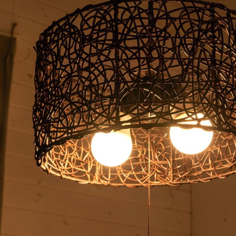 ペンダントライト 照明 吊り下げ ラタン製 籐 直径約40cm アジアン バリ雑貨 天井照明 おしゃれ ランプ ラウンドタイプ 13579 | ブランド登録なし | 05