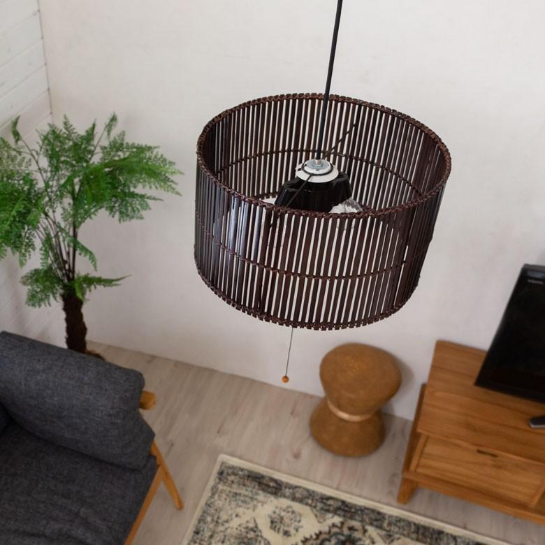 ペンダントライト 照明 吊り下げ バンブー製 竹 直径約40cm アジアン バリ雑貨 天井照明 おしゃれ ランプ ラウンドタイプ 13583 | ブランド登録なし | 13