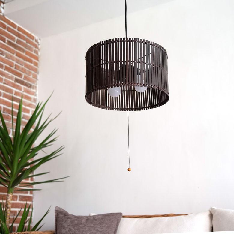 ペンダントライト 照明 吊り下げ バンブー製 竹 直径約40cm アジアン バリ雑貨 天井照明 おしゃれ ランプ ラウンドタイプ 13583 | ブランド登録なし | 17