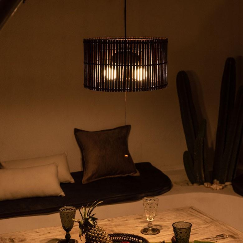 ペンダントライト 照明 吊り下げ バンブー製 竹 直径約40cm アジアン バリ雑貨 天井照明 おしゃれ ランプ ラウンドタイプ 13583 | ブランド登録なし | 18