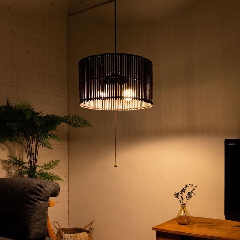 ペンダントライト 照明 吊り下げ バンブー製 竹 直径約40cm アジアン バリ雑貨 天井照明 おしゃれ ランプ ラウンドタイプ 13583 | ブランド登録なし | 02