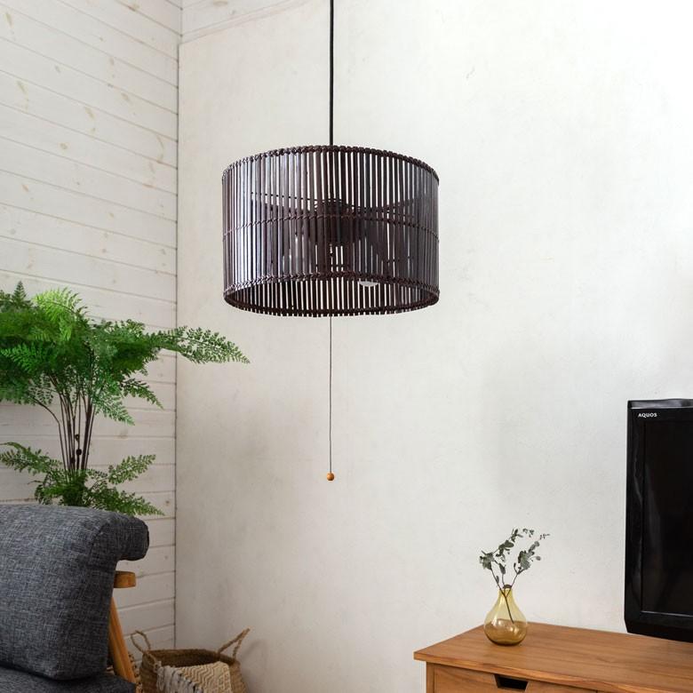 ペンダントライト 照明 吊り下げ バンブー製 竹 直径約40cm アジアン バリ雑貨 天井照明 おしゃれ ランプ ラウンドタイプ 13583 | ブランド登録なし | 03