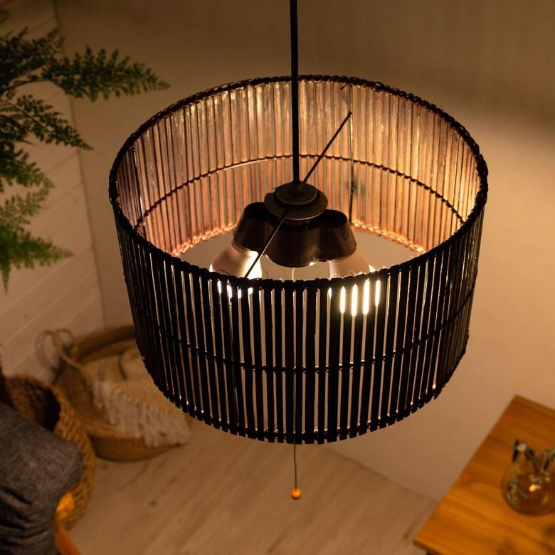 ペンダントライト 照明 吊り下げ バンブー製 竹 直径約40cm アジアン バリ雑貨 天井照明 おしゃれ ランプ ラウンドタイプ 13583 | ブランド登録なし | 05