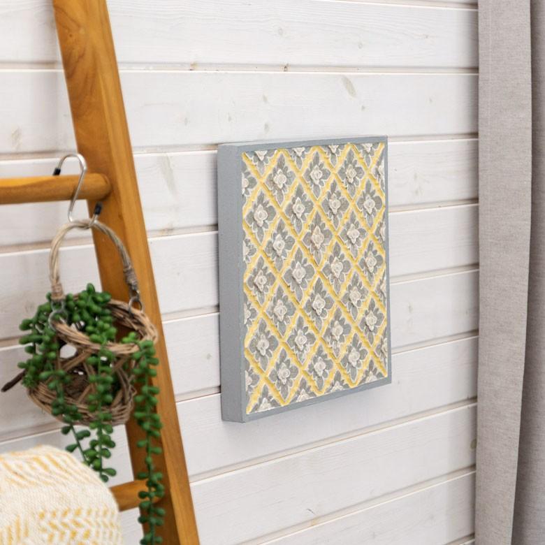 アートパネル レリーフ 壁飾り 背面フック付き 壁掛け 花モチーフ 木彫り インテリア ウォールパネル アジアン バリ雑貨 モダン 13588 | ブランド登録なし | 10