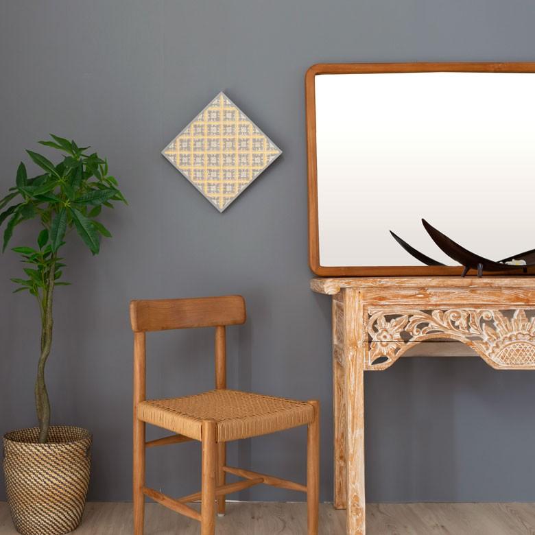 アートパネル レリーフ 壁飾り 背面フック付き 壁掛け 花モチーフ 木彫り インテリア ウォールパネル アジアン バリ雑貨 モダン 13588 | ブランド登録なし | 12